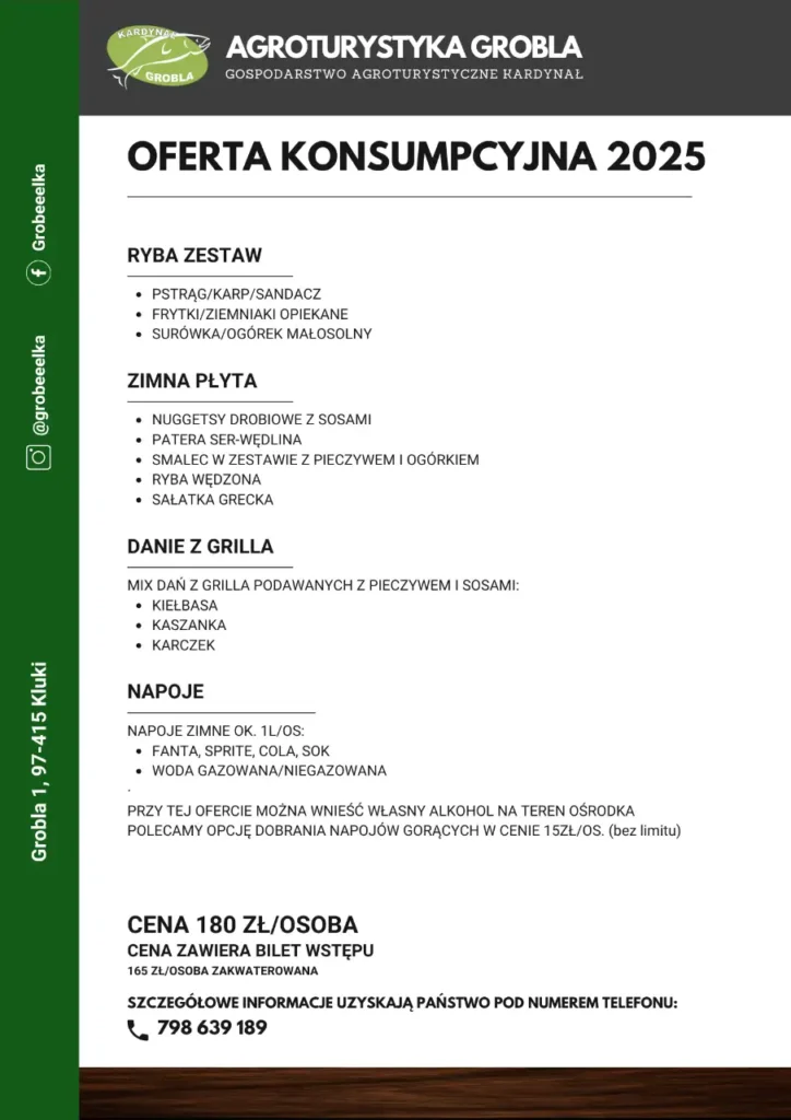 Oferta konsumpcyjna Grobla Kluki