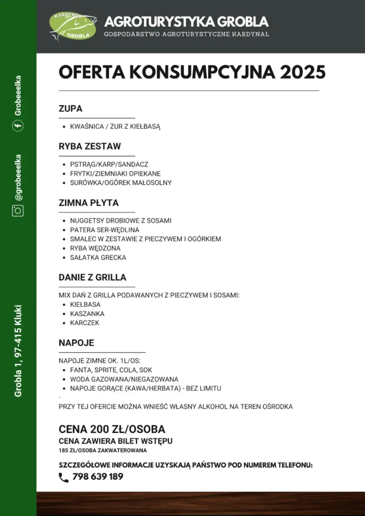 Oferta konsumpcyjna Grobla Kluki
